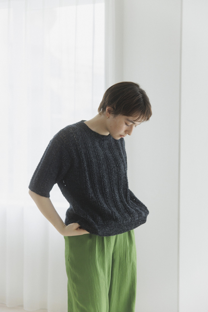 [DARUMA Knit Kit] 스트라이프 레이스 풀오버 키트(한국어패턴)